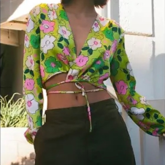 Zara Tops Zara Floral Satin Top Poshmark
